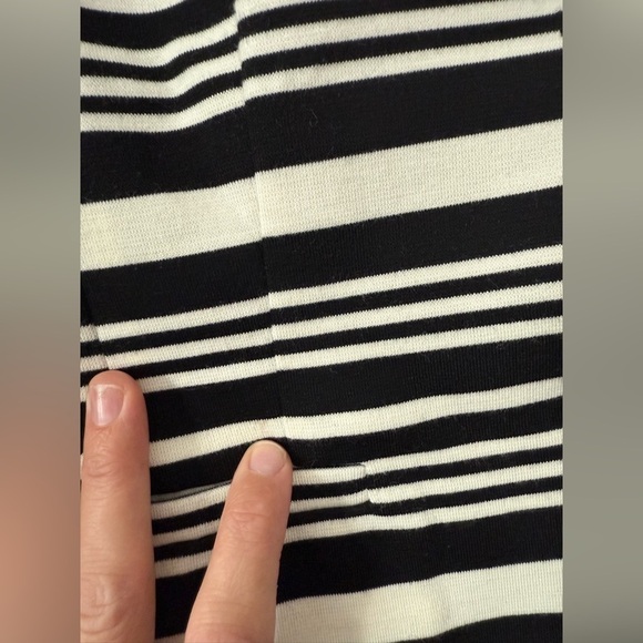 Loft Blazer Button Down Top Striped Black White Size M Soft Comfy Fancy - Picture 7 of 9